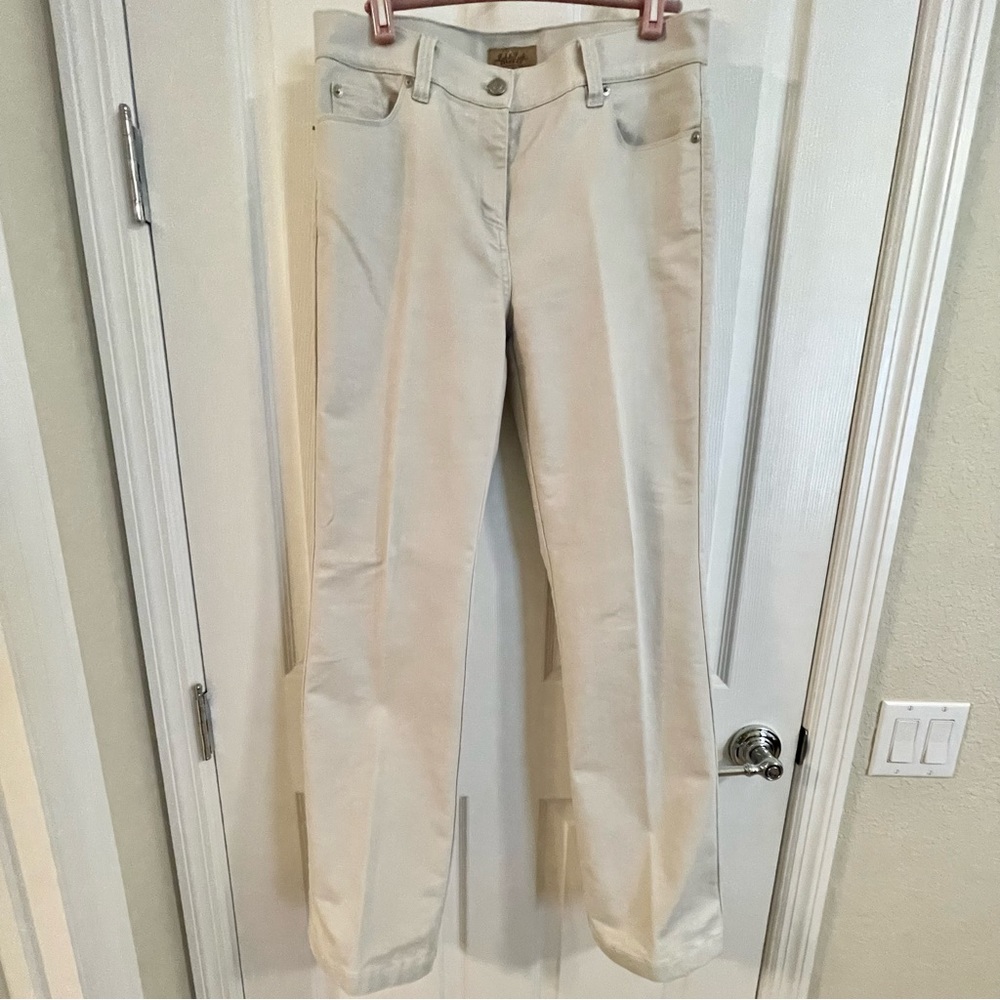 Peck & Peck Weekend 5 pocket stretch eggshell jeans women’s size 6